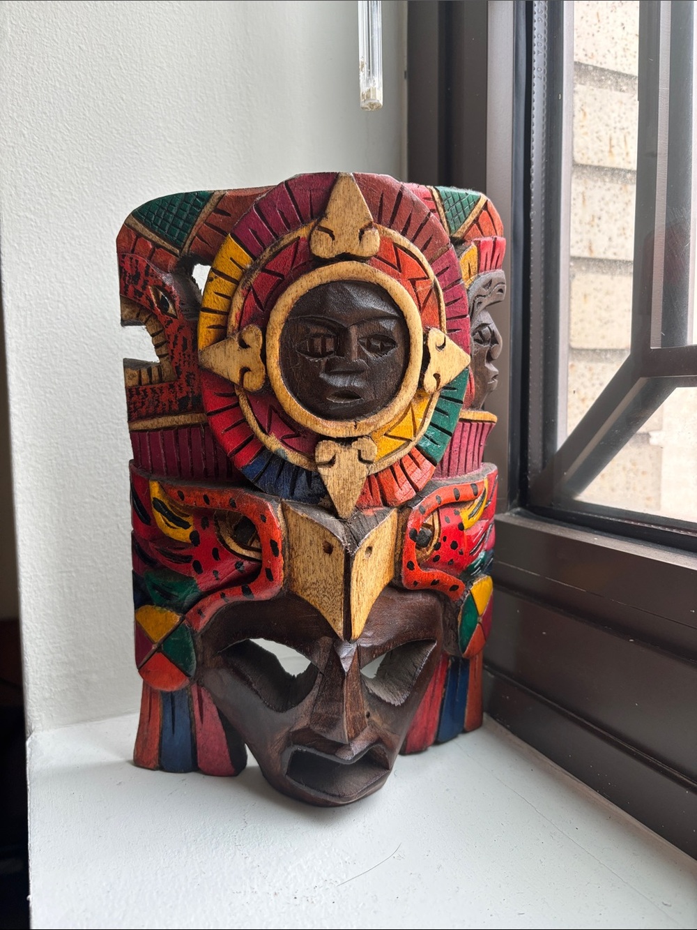 Hand-Carved Colorful Tribal Wooden Mask